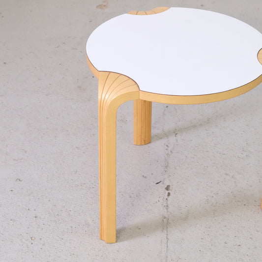 Rare Artek X600 Stool in White Laminate by Alvar Aalto