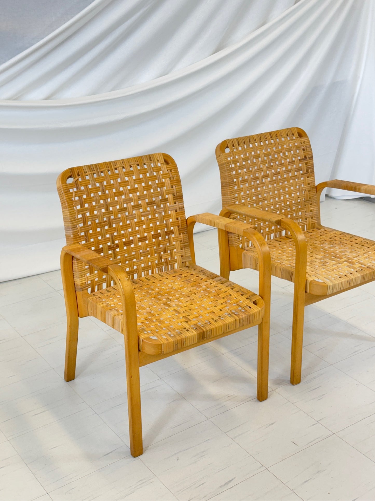 Alvar Aalto Artek 45 Chair with Rattan