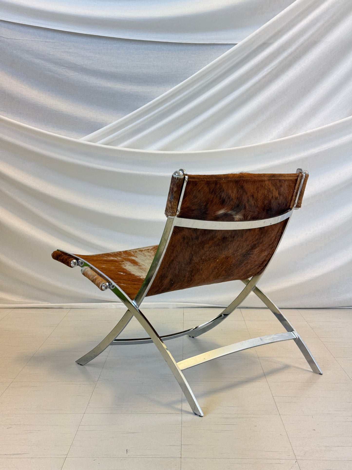 Vintage Pony Hair Scissor Chair by Antonio Citterio