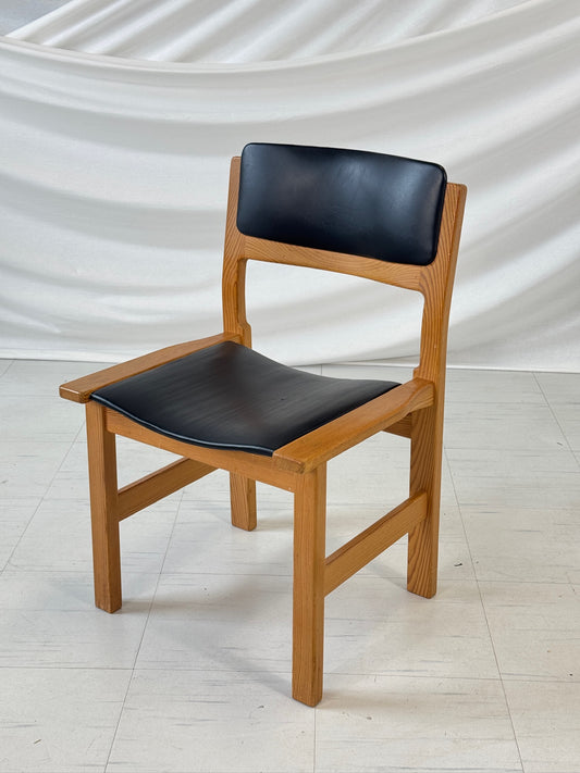 Danish Vintage Pine Dining Chairs with Finger Joints