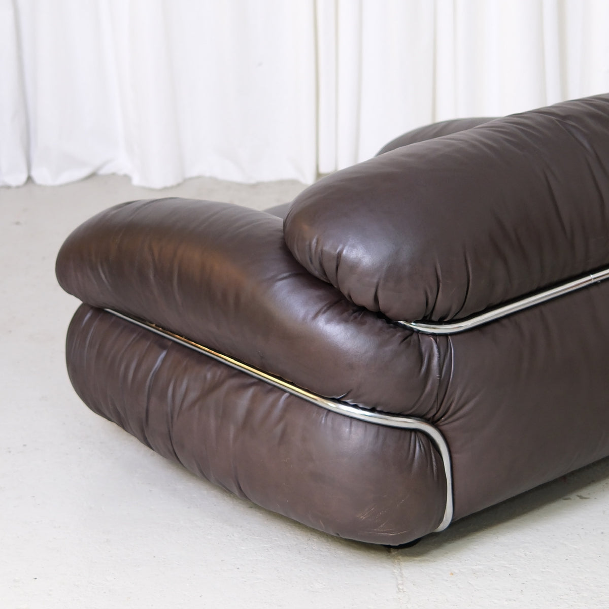 Gianfranco Frattini Sesann Armchair in Dark Brown Leather