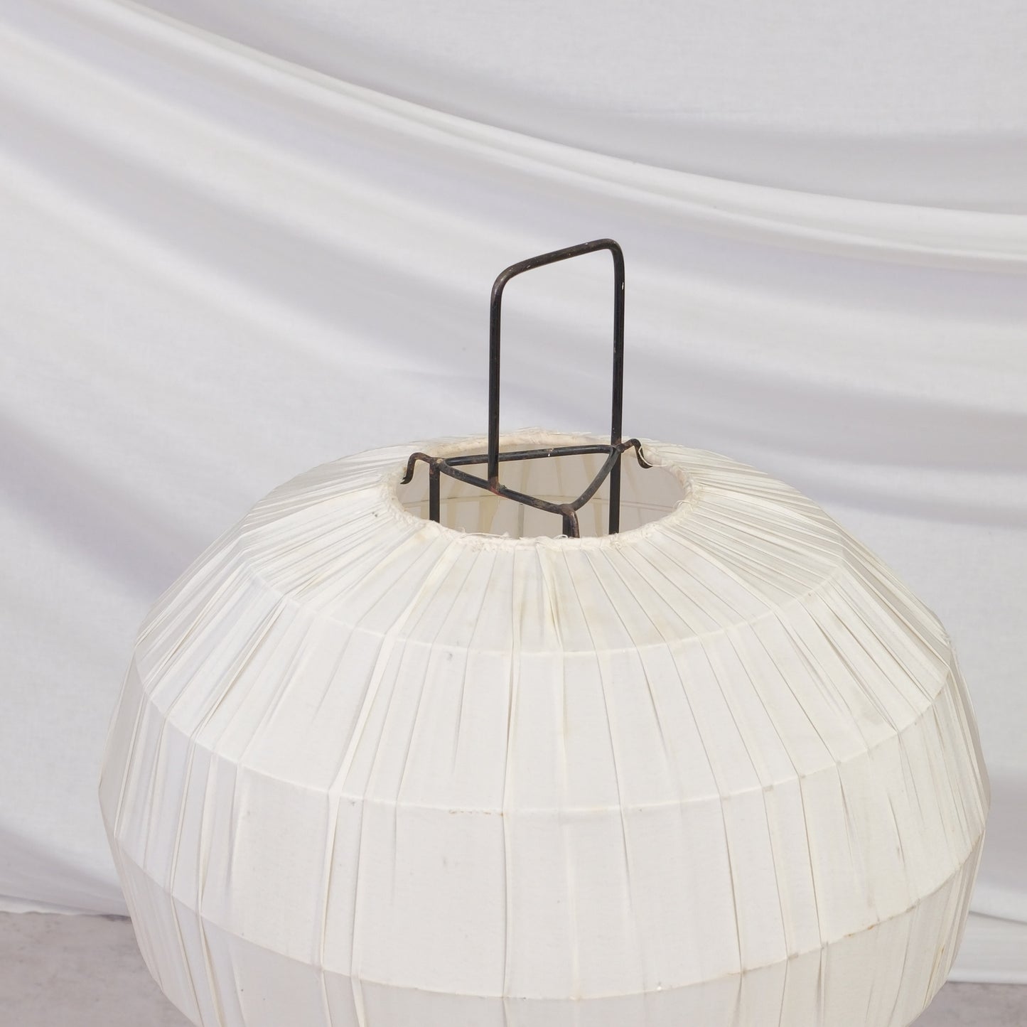 Vintage Tripod Floor Lamp with Silk Shade, 1940s