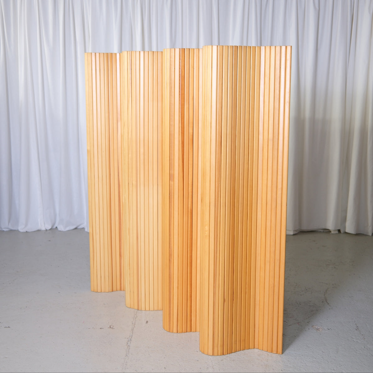 Alvar Aalto Artek Screen 100 room divider with flexible slat construction and warm patina
