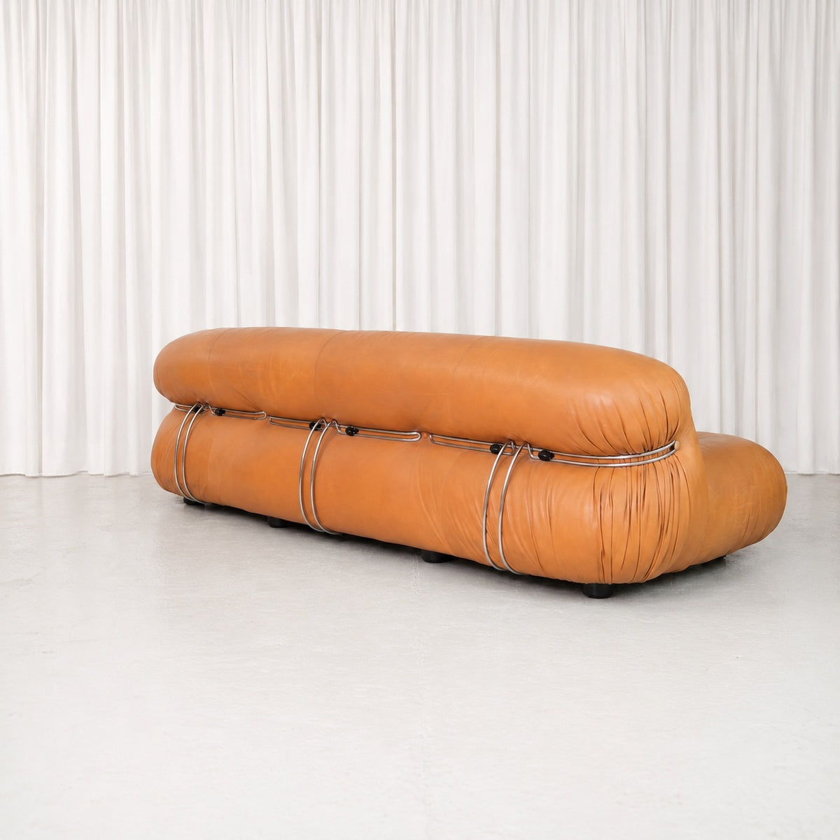 Tobia Scarpa Soriana Sofa in Cognac Leather for Cassina