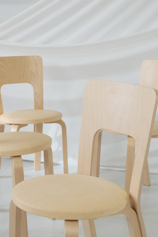 Artek 66 Chairs with Niinikangas Upholstery