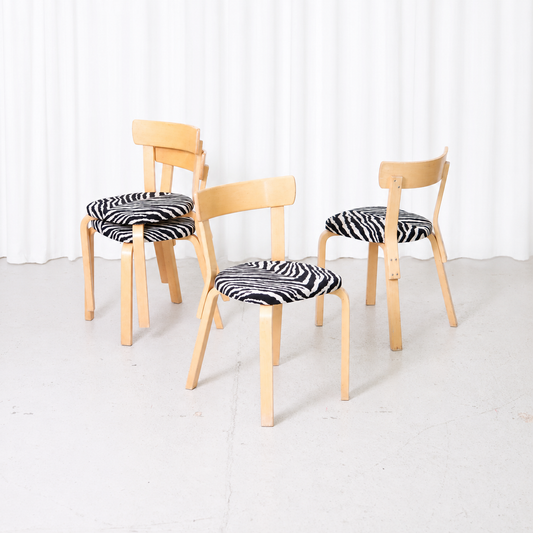 Artek Chair 69 with Zebra Upholstery