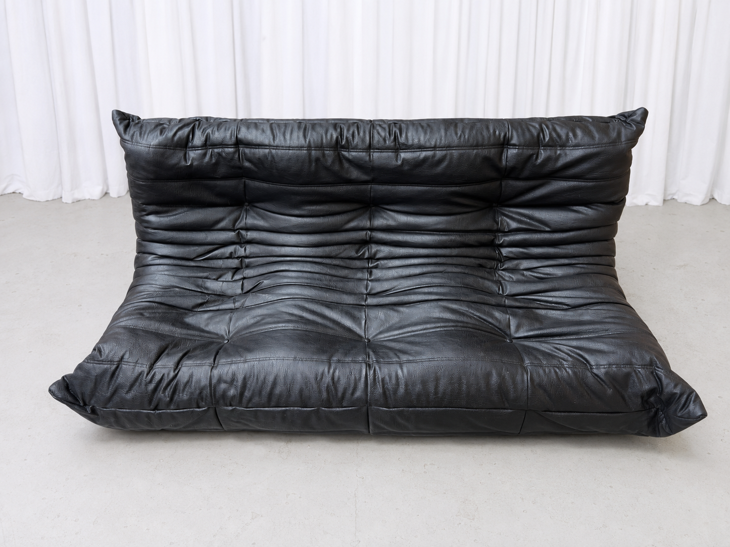 Ligne Roset Togo Sofa Set in Black Leather