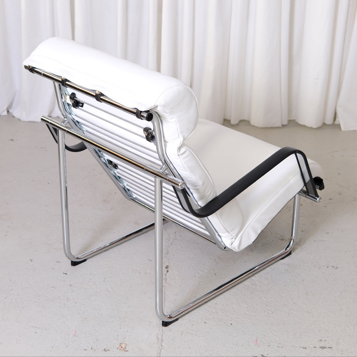 Yrjö Kukkapuro Remmi Lounge Chair and Ottoman in White Leather