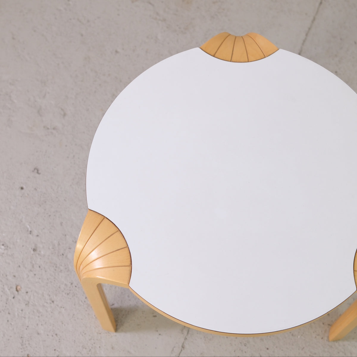 Rare Artek X600 Stool in White Laminate by Alvar Aalto