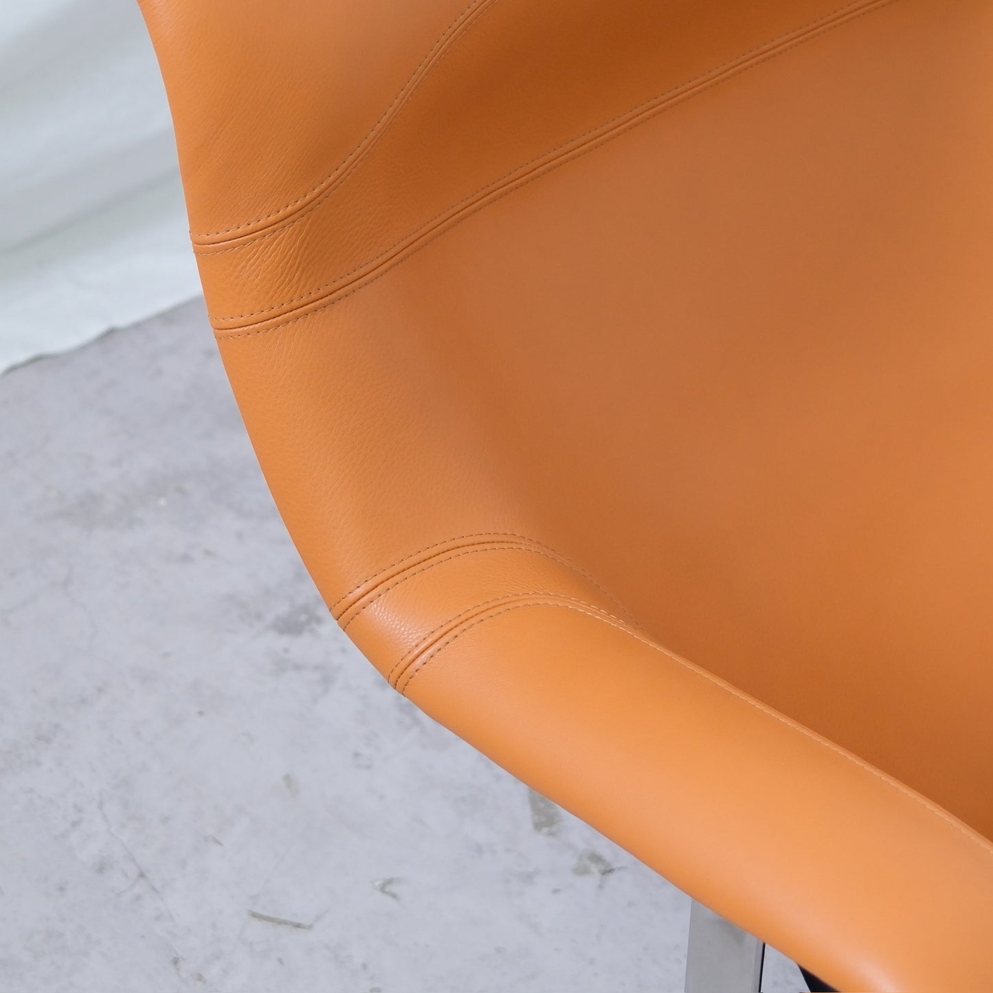 Yrjö Kukkapuro Karuselli Chair and Swivel Ottoman - Cognac Leather