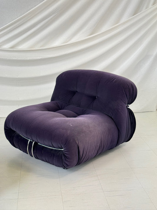 Soriana armchair with ottoman by Tobia Scarpa for Cassina