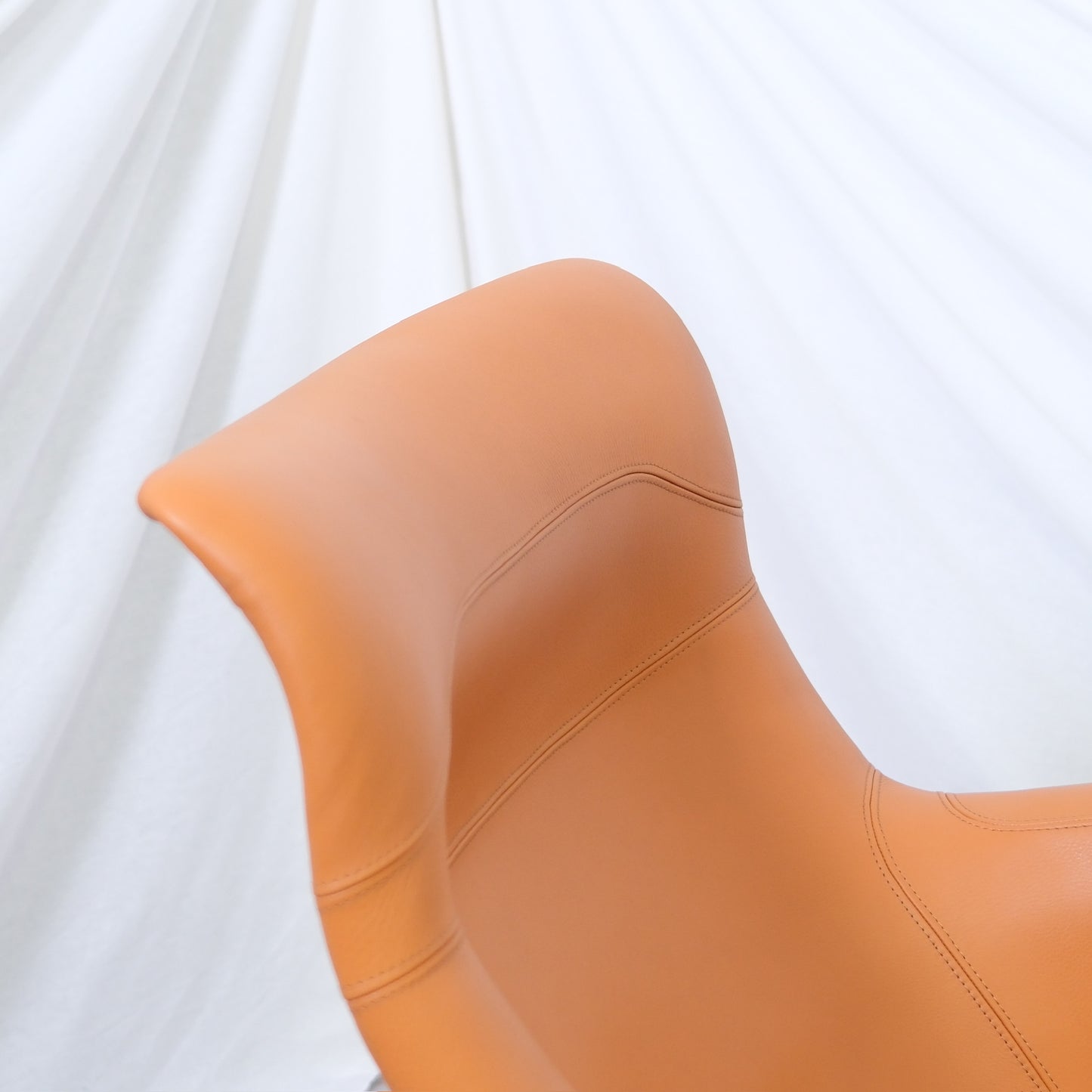 Yrjö Kukkapuro Karuselli Chair and Swivel Ottoman - Cognac Leather
