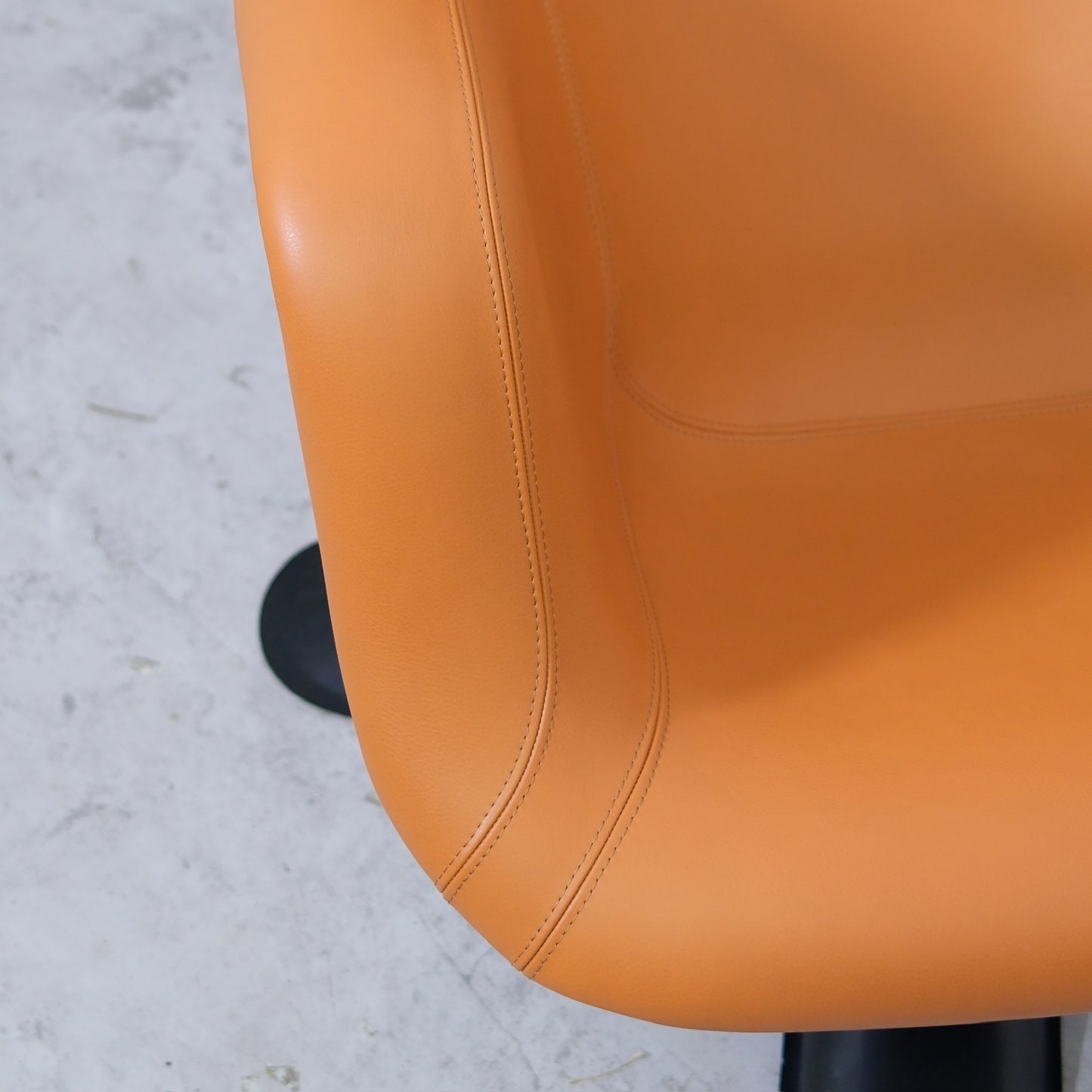 Yrjö Kukkapuro Karuselli Chair and Swivel Ottoman - Cognac Leather