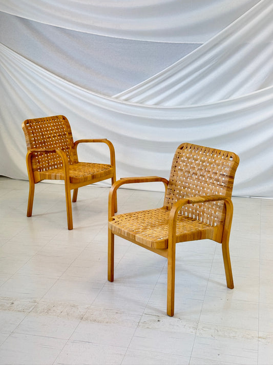 Alvar Aalto Artek 45 Chair with Rattan