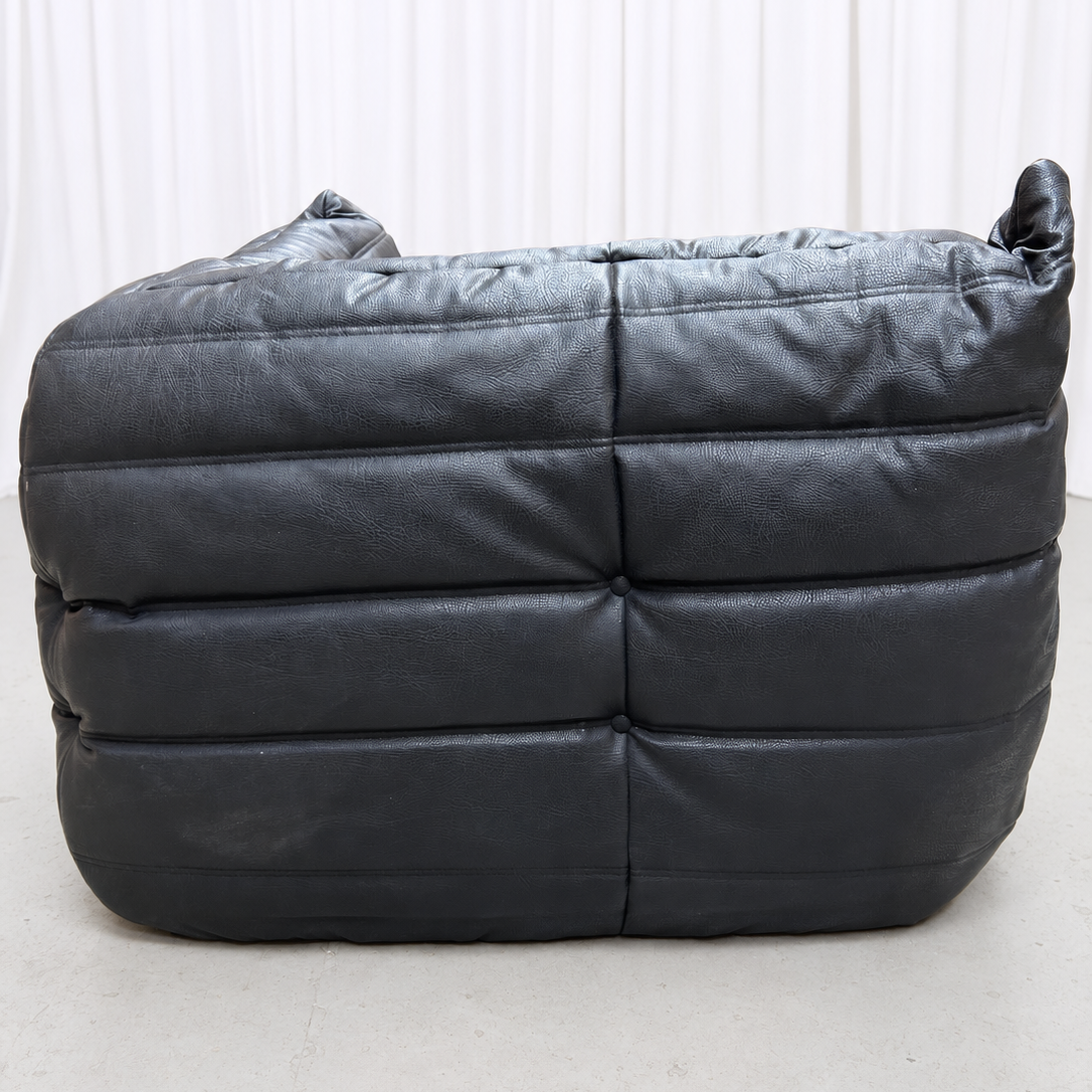 Ligne Roset Togo Sofa Set in Black Leather