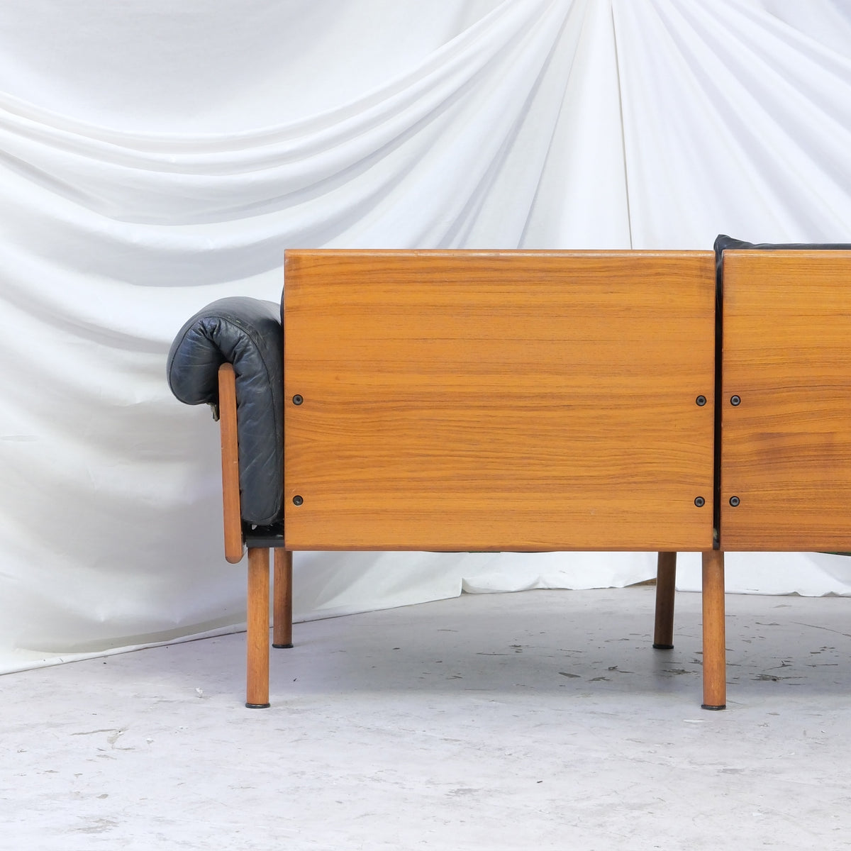 Yrjö Kukkapuro Ateljee 3-Seater Sofa in Black Leather