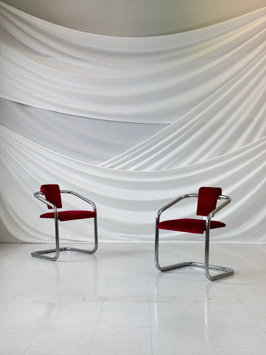 Vintage Chrome Cantilever Chairs