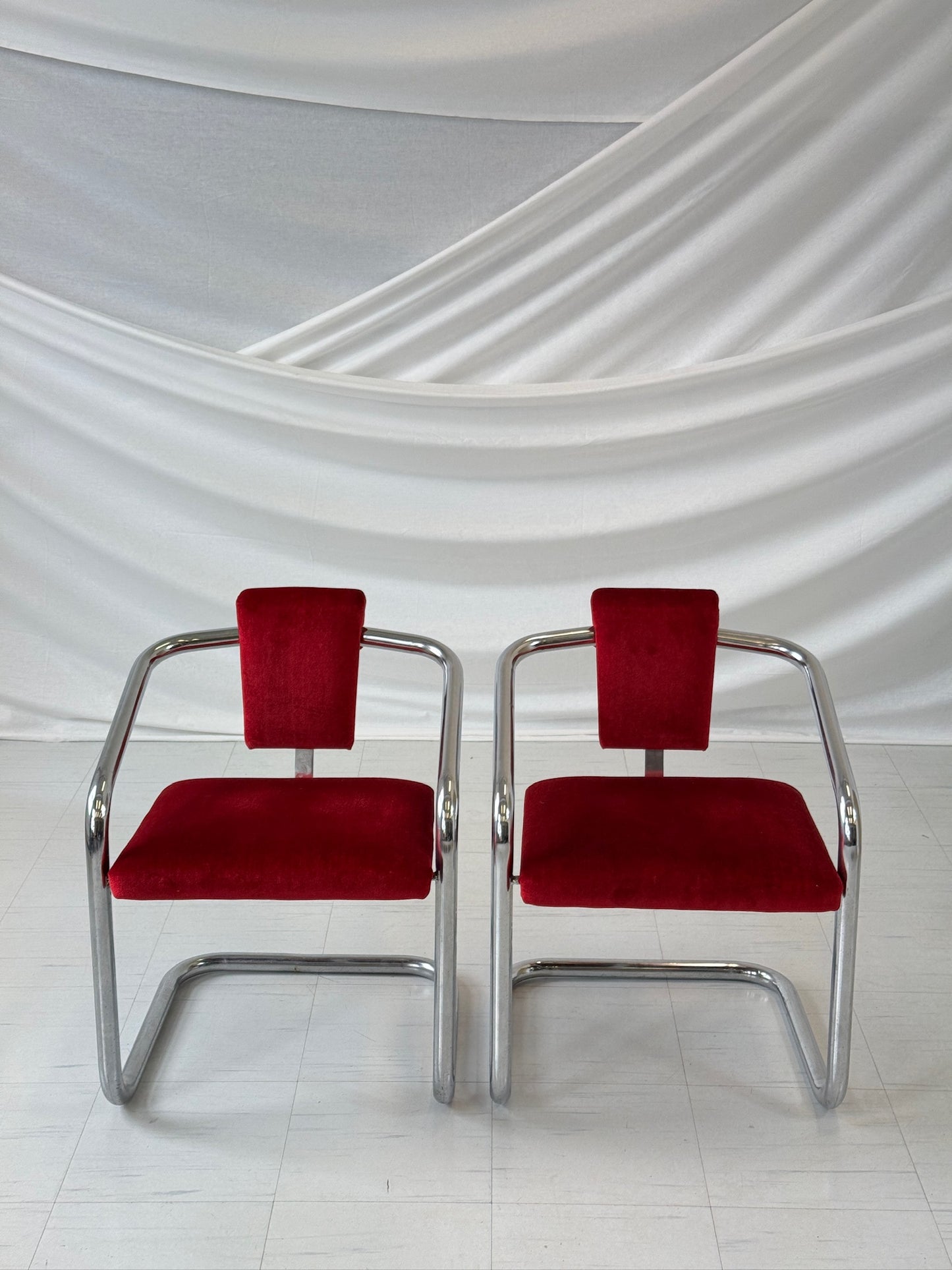 Vintage Chrome Cantilever Chairs