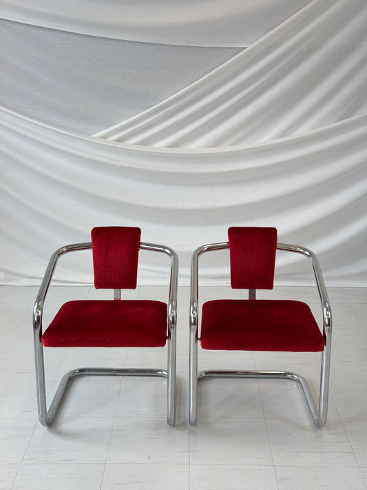 Vintage Chrome Cantilever Chairs