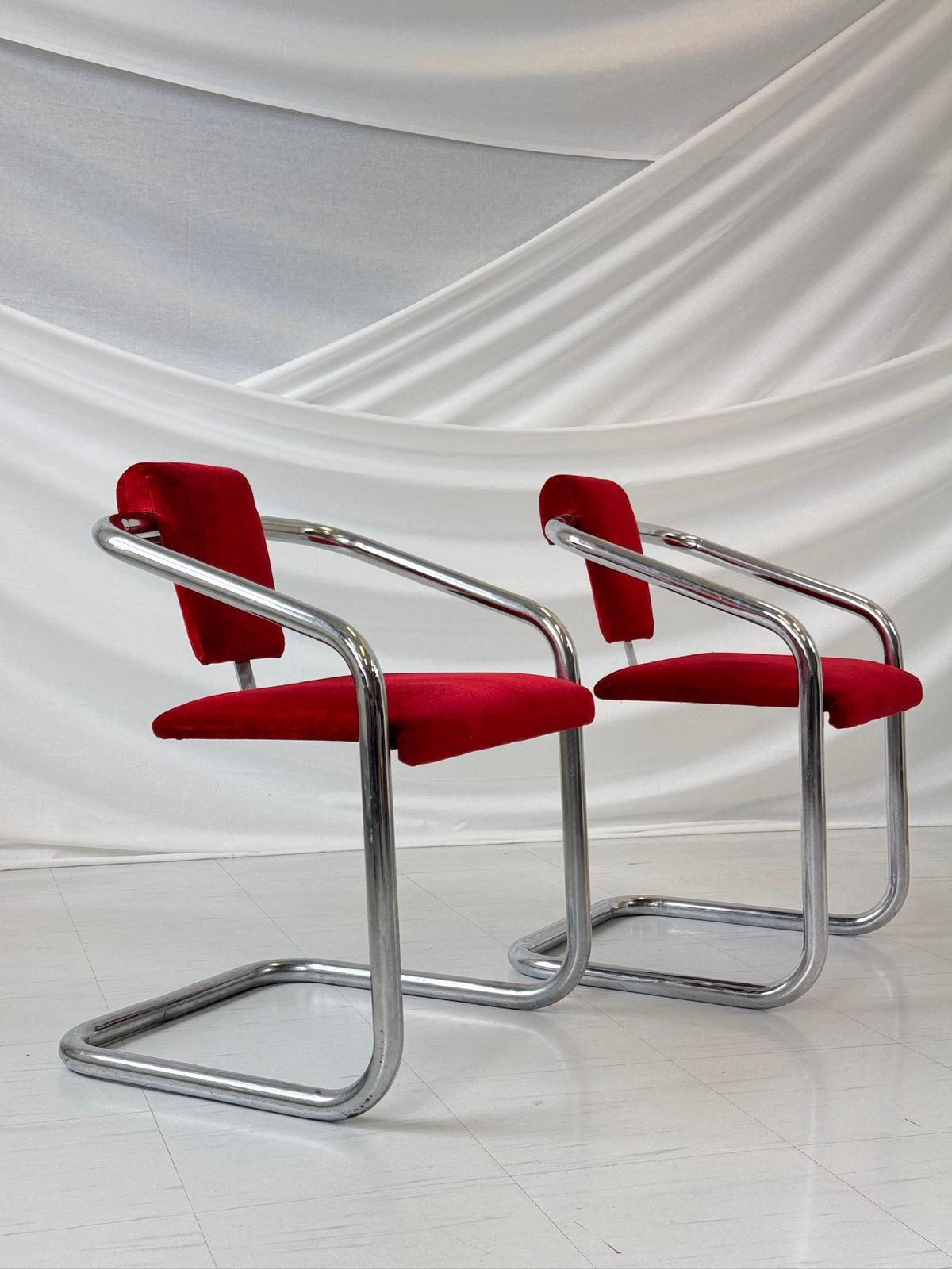 Vintage Chrome Cantilever Chairs