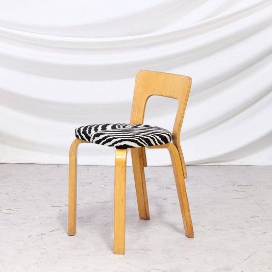 Artek A65 Chairs with Zebra Upholstery - 1950s
