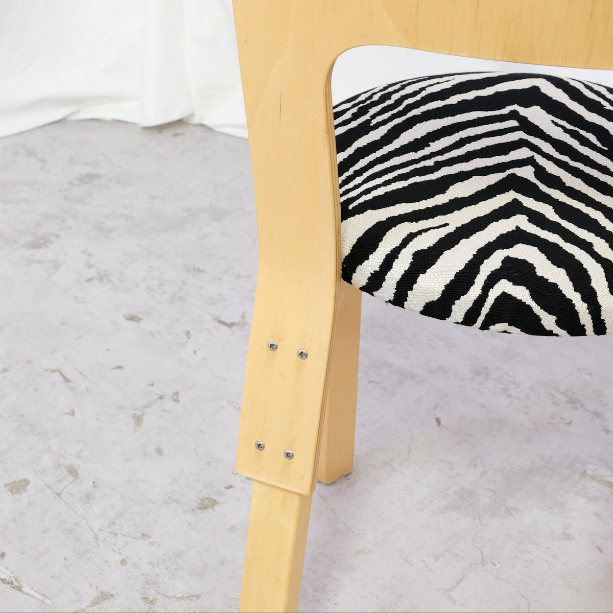 Alvar Aalto Chair 66 for Artek Zebra Upholstery