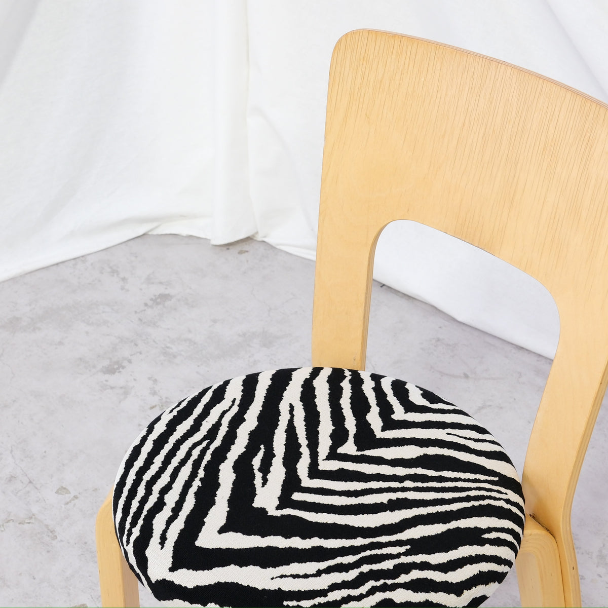 Alvar Aalto Chair 66 for Artek Zebra Upholstery