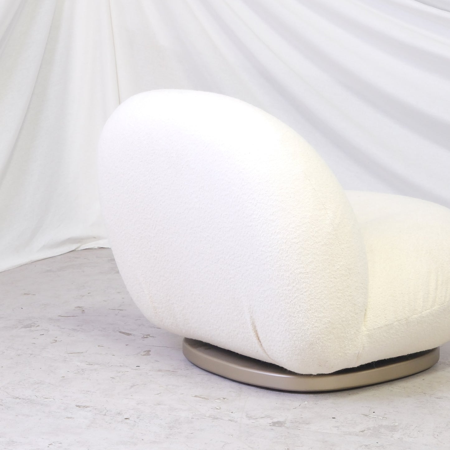Gubi Pacha Lounge Chair by Pierre Paulin in Cream Bouclé