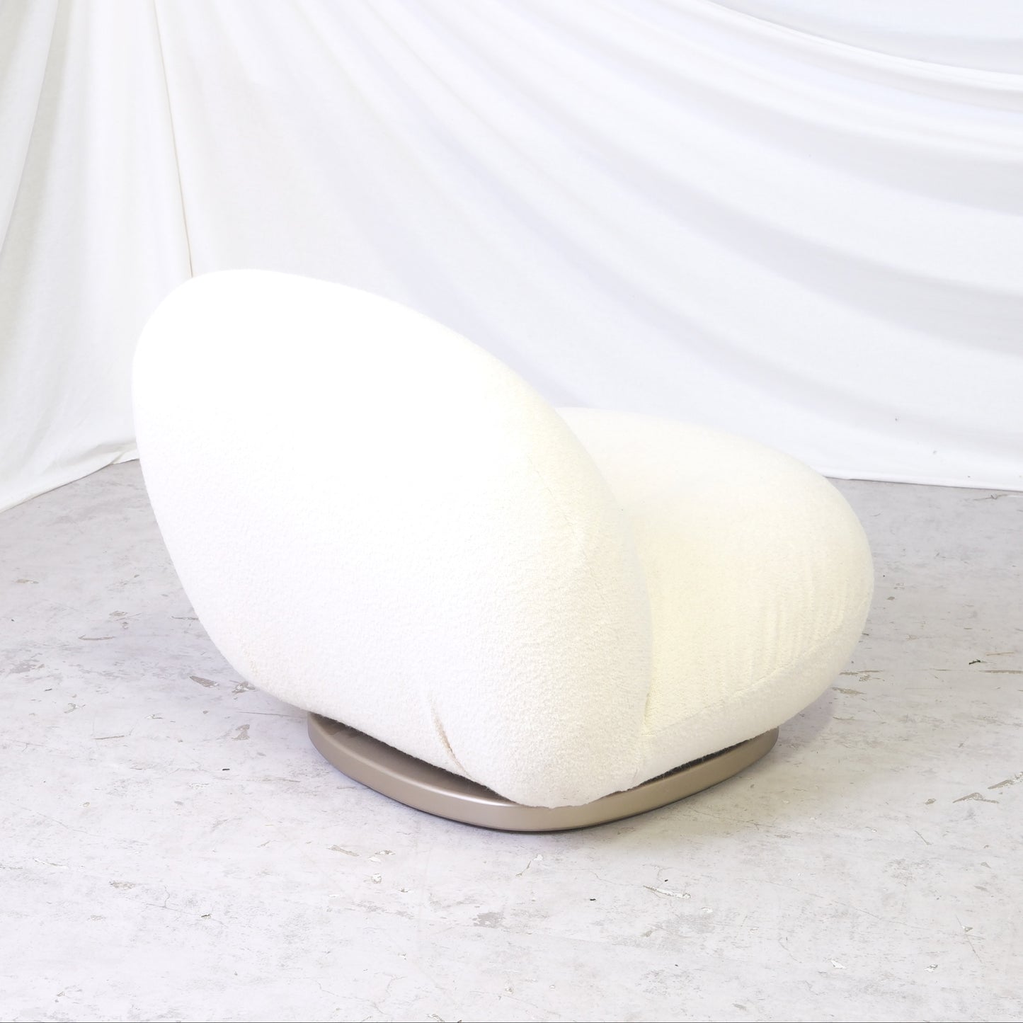 Gubi Pacha Lounge Chair by Pierre Paulin in Cream Bouclé