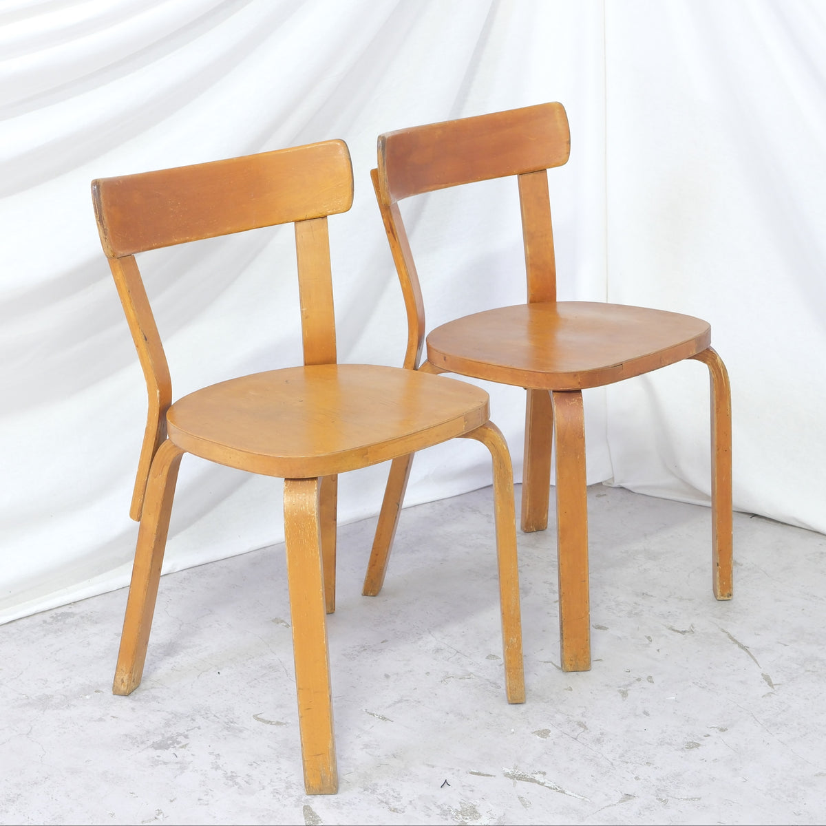 Alvar Aalto Chair 69 for Artek, 1950s Finger Joint Chairs