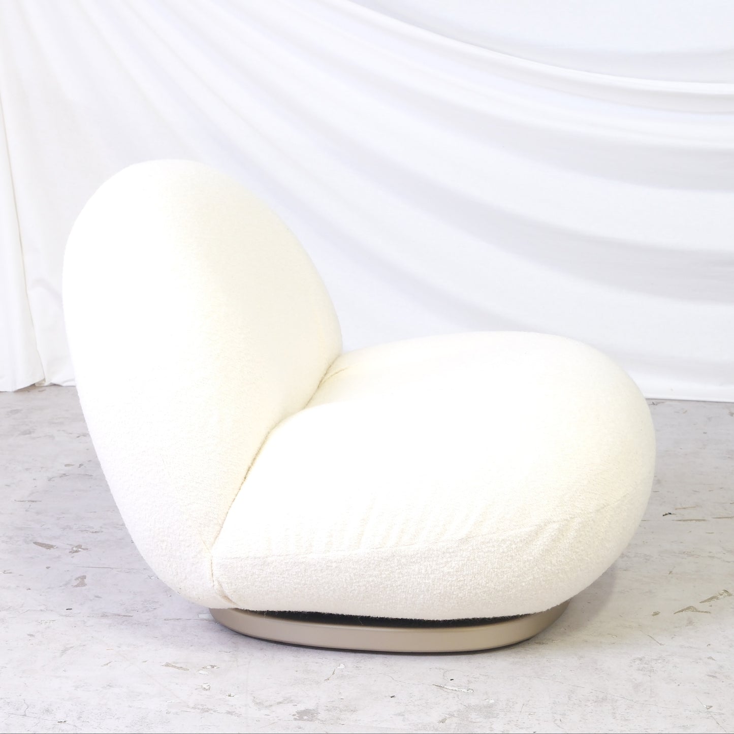 Gubi Pacha Lounge Chair by Pierre Paulin in Cream Bouclé