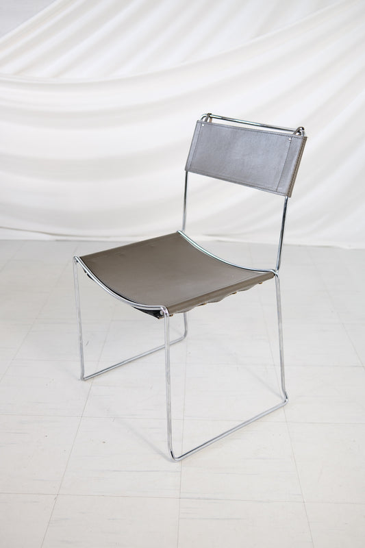 Giandomenico Belotti Alias  Italian Chrome Dining Chairs 1980s