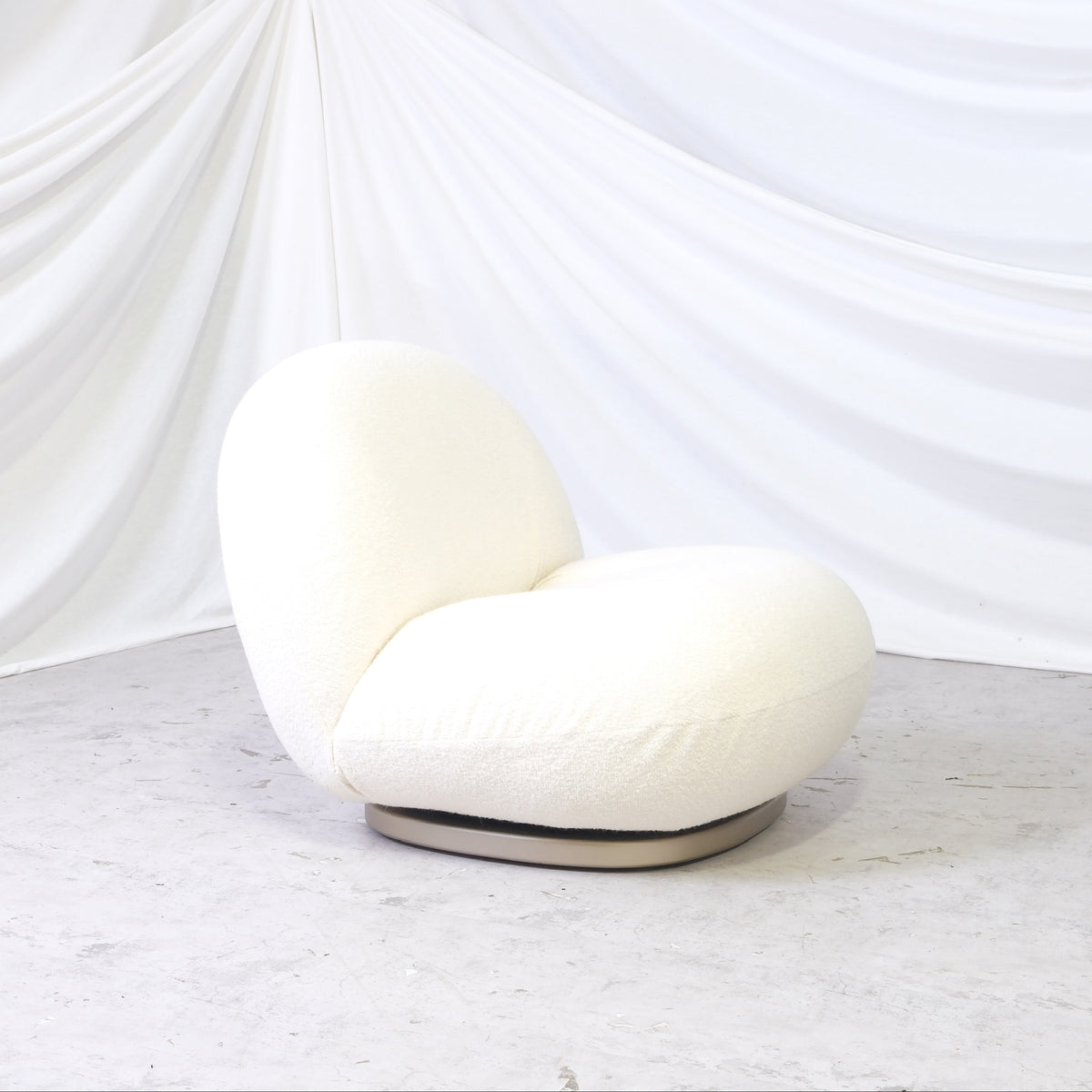 Gubi Pacha Lounge Chair by Pierre Paulin in Cream Bouclé