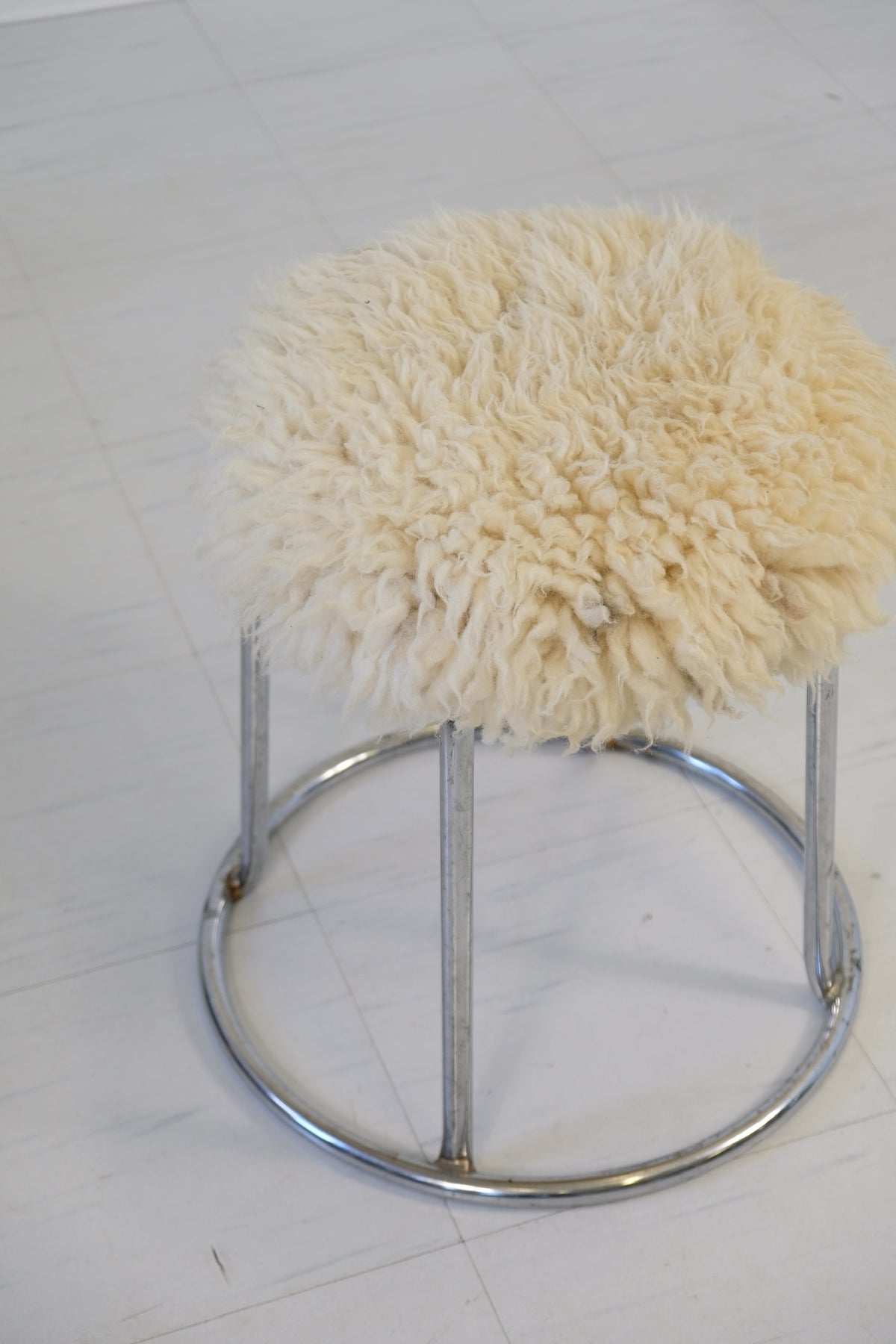 Vintage Sheep Skin Stool