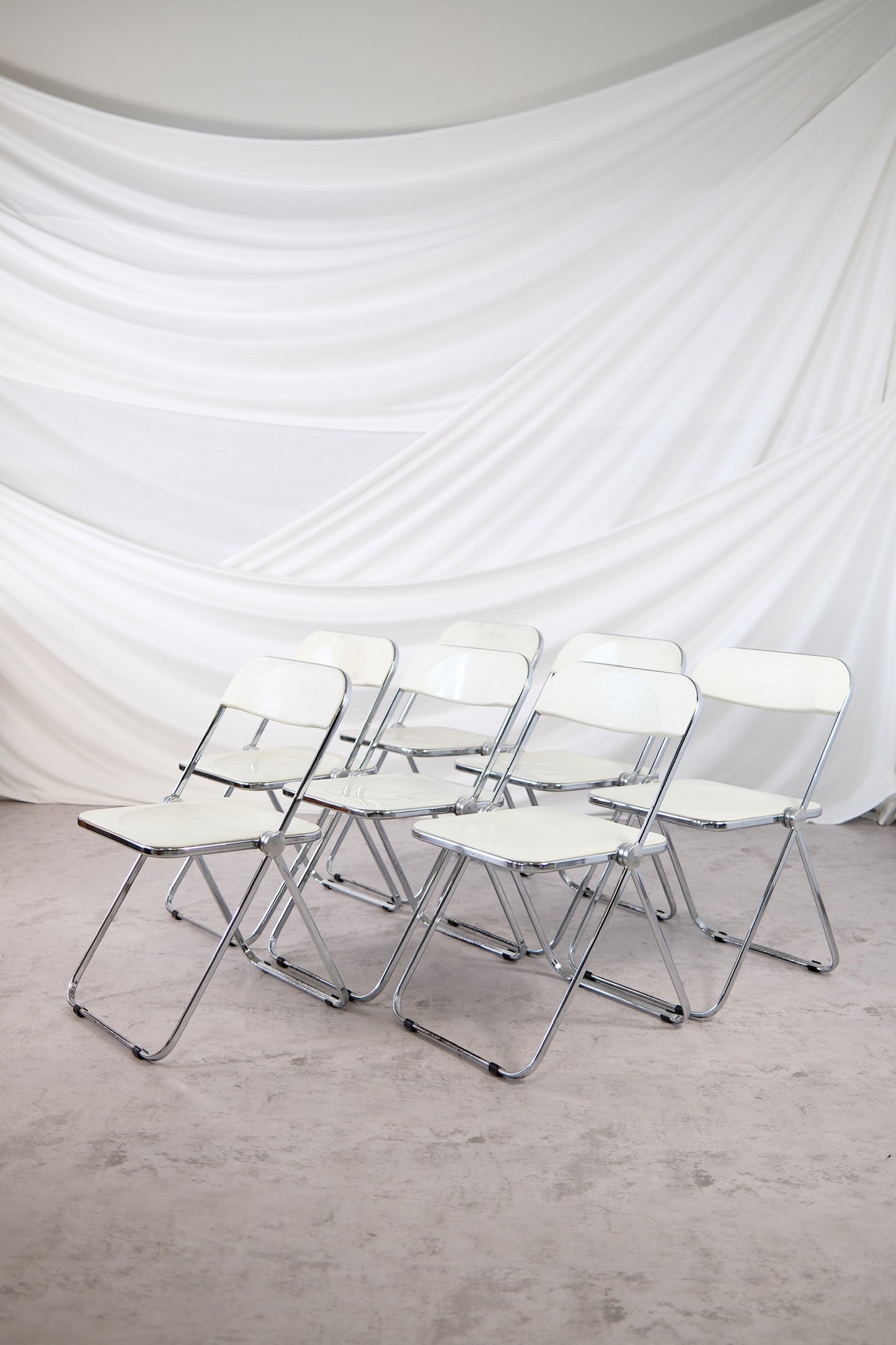 Iconic 1970s Plia Folding Chairs by Giancarlo Piretti for Anonima Castelli