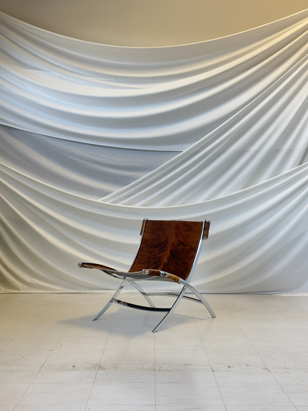 Vintage Pony Hair Scissor Chair by Antonio Citterio