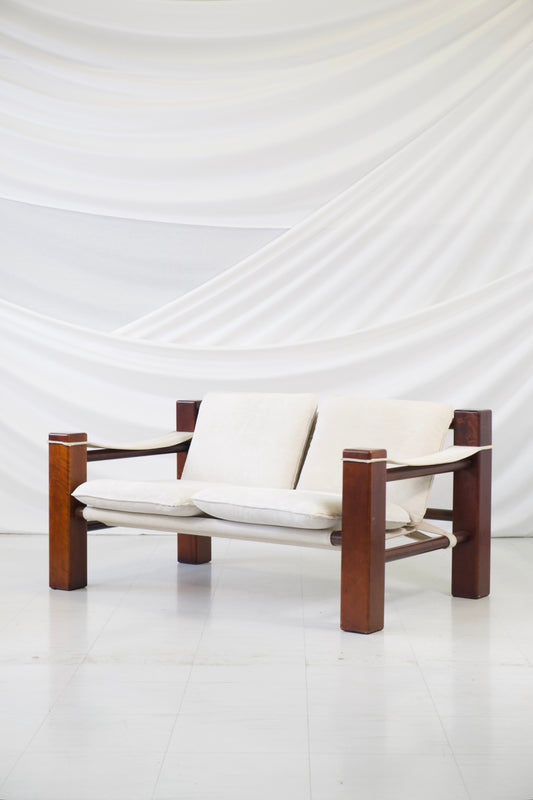 Vintage Brazilian Safari 2-Seater Sofa, 1970s