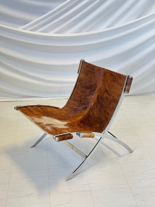 Vintage Pony Hair Scissor Chair by Antonio Citterio