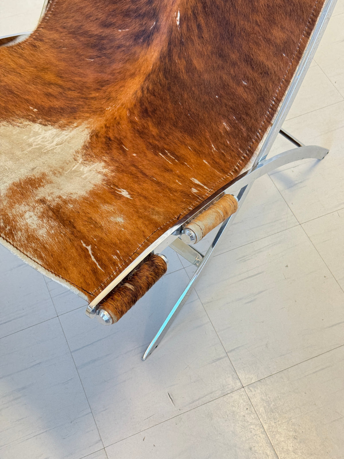 Vintage Pony Hair Scissor Chair by Antonio Citterio