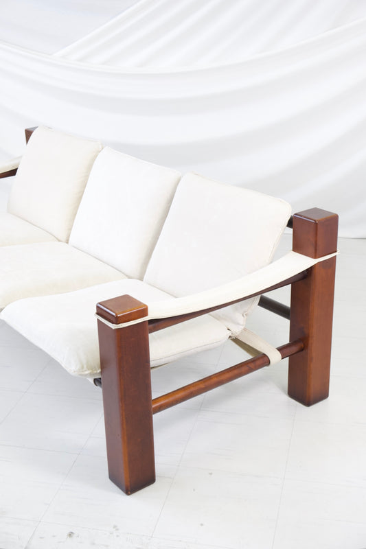 Vintage Brazilian Safari 3-Seater Sofa, 1970s