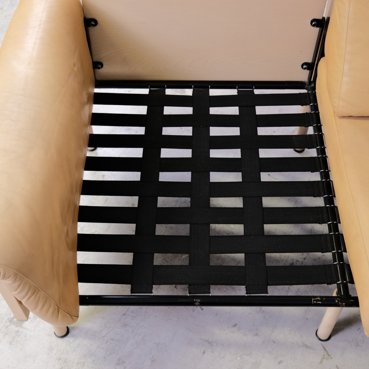 Yrjö Kukkapuro Ateljee 3-Seater Sofa in Beige Leather with Birch Frame with Headrests