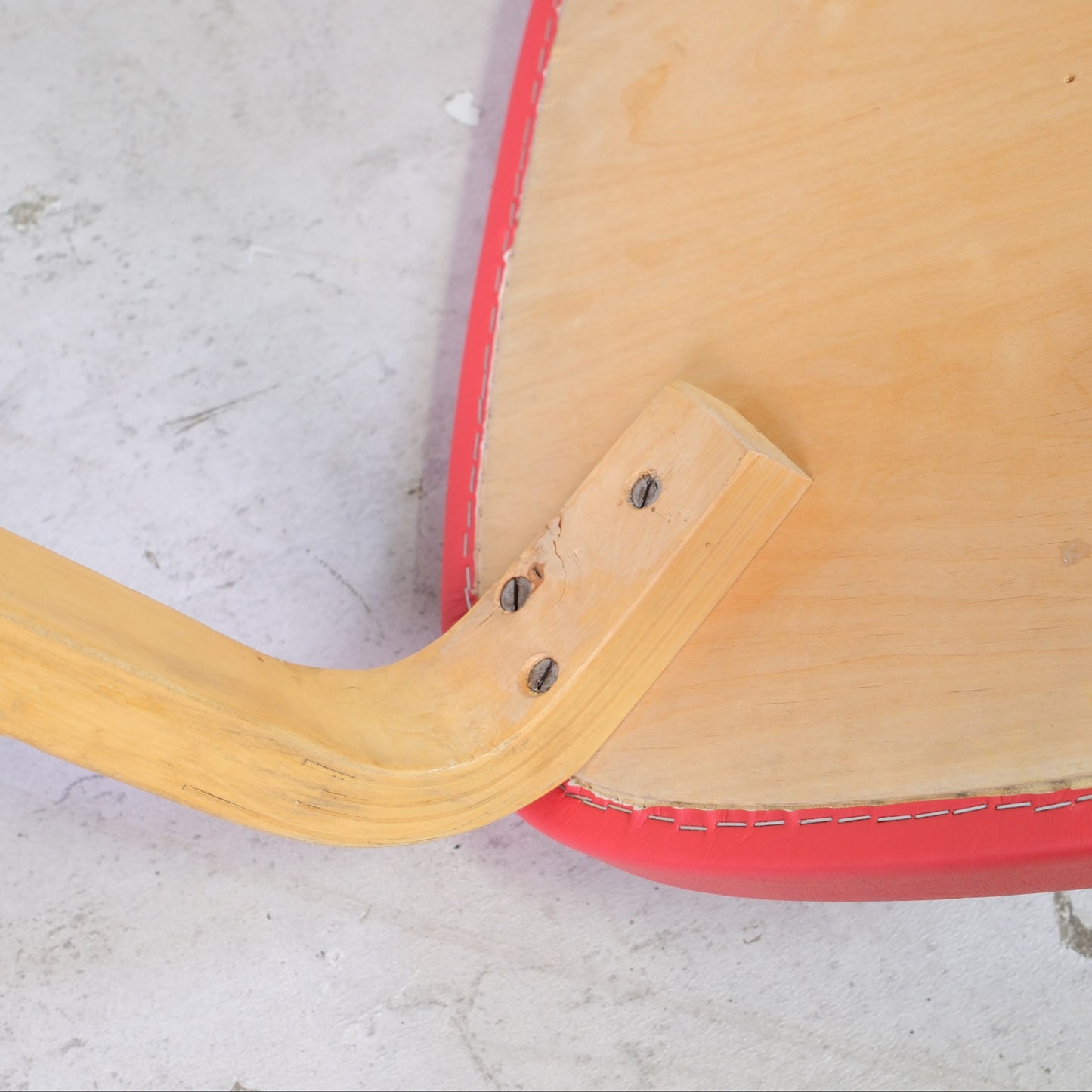 Alvar Aalto Chair 69 with Red Upholstery by Artek