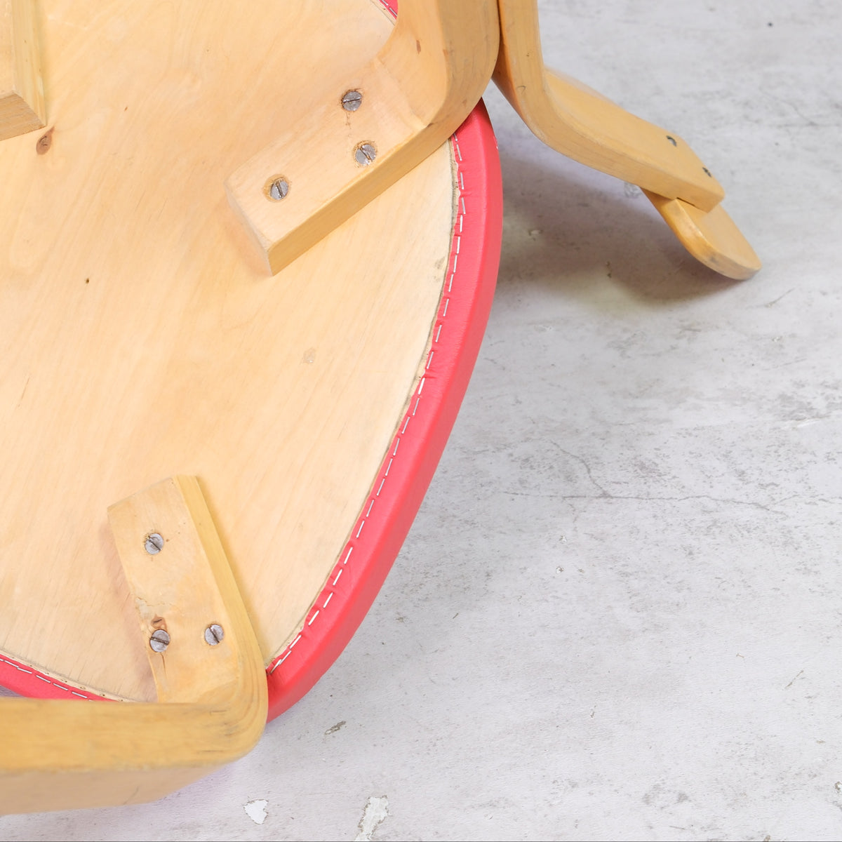 Alvar Aalto Chair 69 with Red Upholstery by Artek