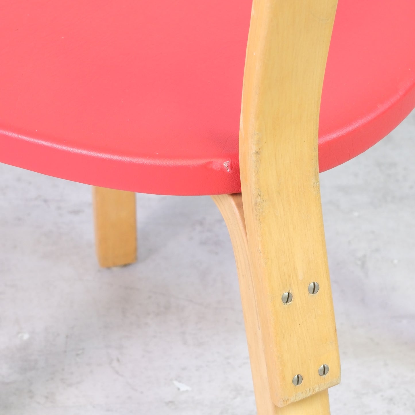 Alvar Aalto Chair 69 with Red Upholstery by Artek