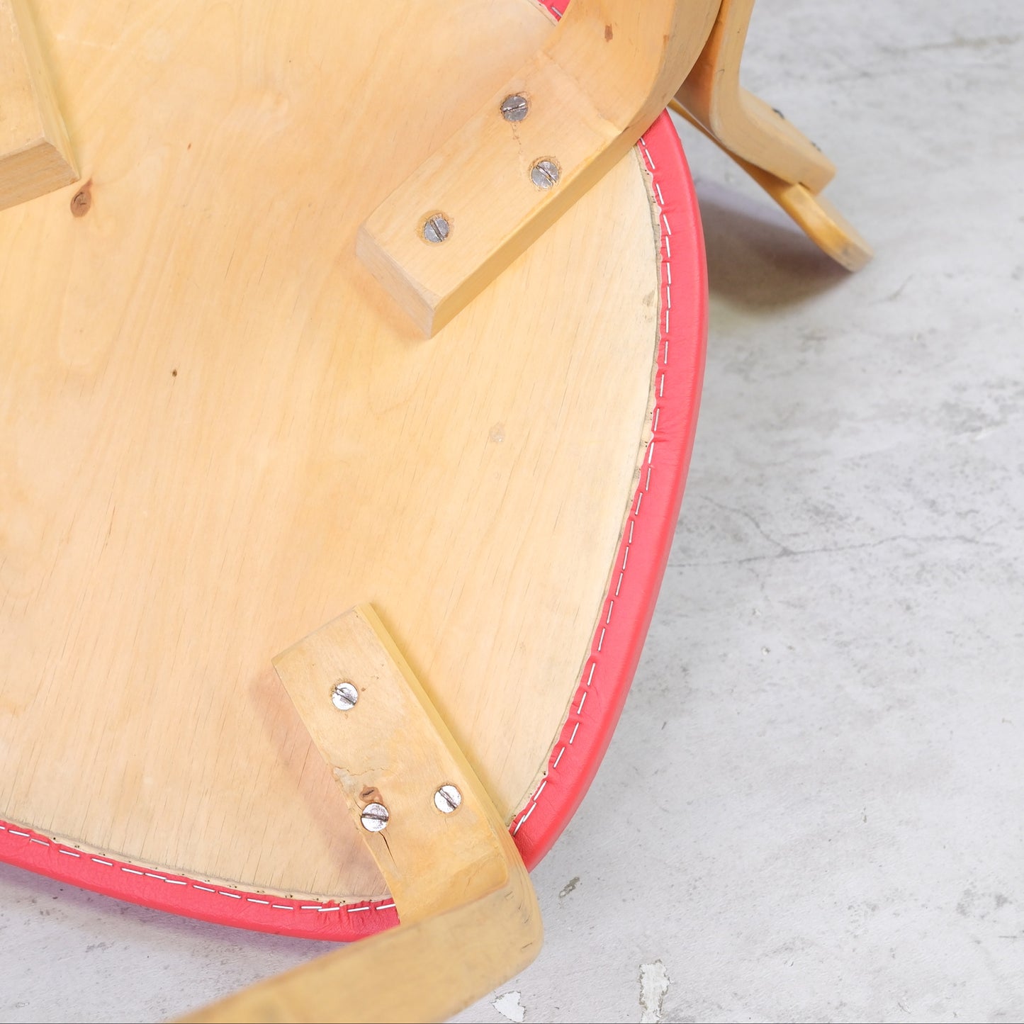 Alvar Aalto Chair 69 with Red Upholstery by Artek
