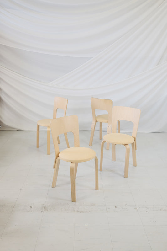 Artek 66 Chairs with Niinikangas Upholstery