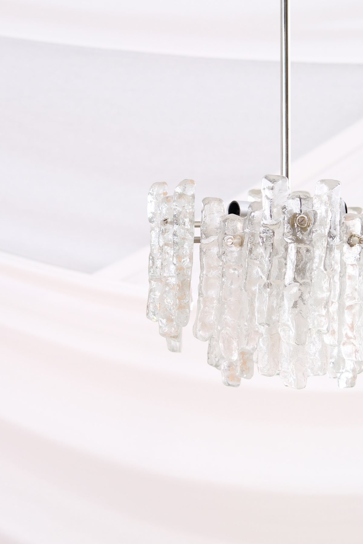 JT Kalmar “Ice Block” chandelier, 1960s/70s - Pino Interiors