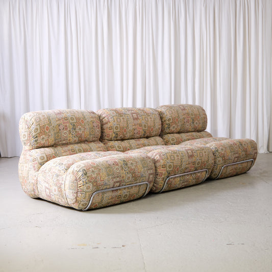Italian Modular Lounge Chair in Patterned Fabric
