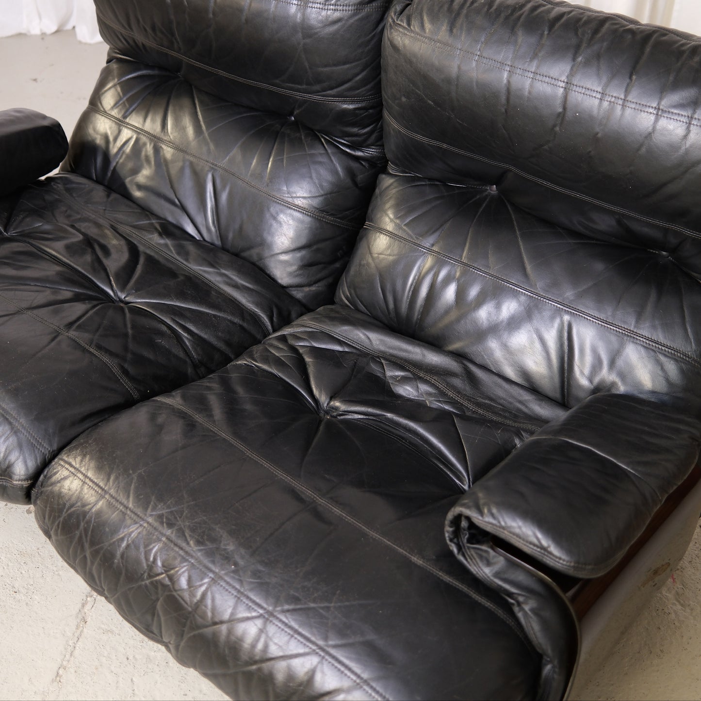 Ligne Roset Marsala 2-Seater Sofa in Black Leather