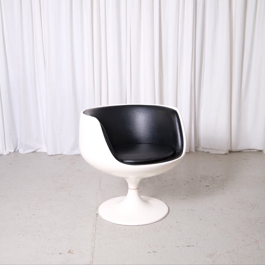 Eero Aarnio Cognac Chair by Asko in Black Leather
